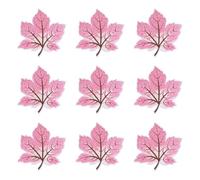 sourcing map 9pcs Fall Maple Leaf Iron-on Patch, 7.9x8.3cm Cute Sew Embroidery Applique Patches for Clothing Repair Thanksgiving Decoration, Pink