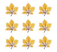 sourcing map 9pcs Fall Maple Leaf Iron-on Patch, 7.9x8.3cm Cute Sew Embroidery Applique Patches for Clothing Repair Thanksgiving Decoration, Yellow