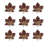 sourcing map 9pcs Fall Maple Leaf Iron-on Patch, 7.9x8.3cm Cute Sew Embroidery Applique Patches for Clothing Repair Thanksgiving Decoration, Brown