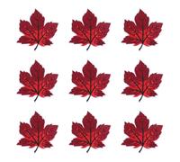sourcing map 9pcs Fall Maple Leaf Iron-on Patch, 7.9x8.3cm Cute Sew Embroidery Applique Patches for Clothing Repair Thanksgiving Decoration, Red