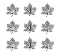 sourcing map 9pcs Fall Maple Leaf Iron-on Patch, 7.9x8.3cm Cute Sew Embroidery Applique Patches for Clothing Repair Thanksgiving Decoration, Dark Gray
