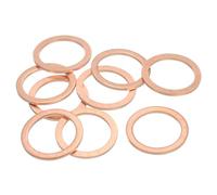 sourcing map 9Pcs Flat Washer, M20 Copper Washers Copper Sealing Ring Crush Washer Kit Assortment, 20mm ID, 26mm OD, 1.5mm Thick for Bolts Screws Machinery Repair