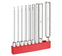 sourcing map 9pcs H1.5-H10 Hex Screwdriver Bit Set 1.5mm-10mm Metric Flat Tip 1/4" Hex Shank 100mm (4") Long Magnetic Hexagonal Screw Drill Bit Wrench Chrome Plated Power Driver Socket