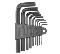 sourcing map 9pcs Hex Key Wrench Set 1.5/2/2.5/3/4/5/6/8/10mm 45# Steel L-Shape Hexagon Metric Wrenches Repairing Tool for Home DIY Bike Motorcycle Repair, Black