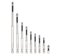 sourcing map 9pcs Impact Phillips Screwdriver Bit Kit PH2 (#2) Anti Slip Tip 1/4" Hex Shank 25+50+65+70+75+90+100+120+150mm Magnetic Cross Screw Driver Industrial Power Drill Bits for Screws
