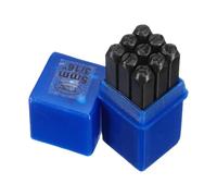 sourcing map 9Pcs Metal Number Stamps Set 13/64" (5mm) 40Cr Number Stamping | Hand Stamping Punch Tool Set with Blue Case for Jewelry Making Craft Arts Ring Bracelet