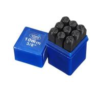 sourcing map 9Pcs Metal Number Stamps Set 25/64" (10mm) 40Cr Number Stamping Kit Hand Stamping Punch Tool Set with Blue Case for Jewelry Making Craft Arts Ring Bracelet