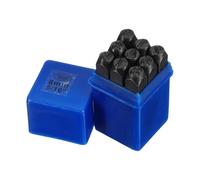 sourcing map 9Pcs Metal Number Stamps Set 5/16" (8mm) 40Cr Number Stamping Kit Hand Stamping Punch Tool Set with Blue Case for Jewelry Making Craft Arts Ring Bracelet