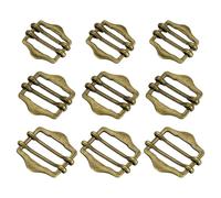 sourcing map 9Pcs Metal Slide Buckles, 3 Sizes Double-Pin Webbing Strap Roller Adjuster, Slider Buckle Tightener for Suit Belt Cloth Bags Replacement Part, Bronze (15mm,20mm,25mm)