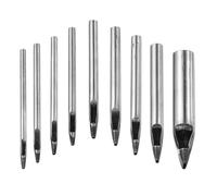 sourcing map 9pcs Oval Hole Punch Set 2mm Leather Hollow Cutter Kit Oblong Punch Die Carbon Steel Leather Punch Tool for Canvas Strap Belt Watch Band Leathercraft Working DIY Tool