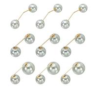 sourcing map 9Pcs Pearl Brooch Pins Kit, Safety Jeans Button Pins for Women, Decorative Pearl Brooches Pin for Pants Skirt Waist Shawl Sweater Dress Clothing Accessories,Grey