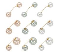 sourcing map 9Pcs Pearl Brooch Pins Kit, Safety Jeans Button Pins for Women, Decorative Pearl Brooches Pin for Pants Skirt Waist Shawl Sweater Dress Clothing Accessories,Beige,Gray,Champagne