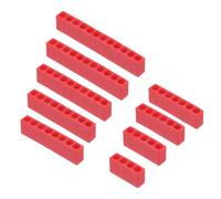 sourcing map 9pcs Plastic Hex Shank Screwdriver Bit Holder Organizer 4-12 Holes 1/4 Inch Plastic Drill Bits Storage Case for Any 1/4" Hex Shank Metal Driver Bits Use, Red