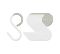 Sourcing Map 9pcs Plastic S Hook 2.4" Shaped Hanger for Kitchen Utensils, Cups, Plants, Jewelry, Jeans, Clothes, Towels, Tools - White