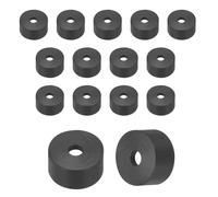 sourcing map 9Pcs Rubber Spacers, 30mm OD, 10mm ID, 15mm Thick Black Round Anti Vibration Rubber Pads Isolation Bushings Washer for Home Cars Boat(1.18" OD x 0.39" ID x 0.59" Thick)