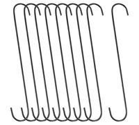 sourcing map 9Pcs S Hooks for Hanging, 15.8 Inch Extra Long Iron Hangers for Wardrobe Kitchen Workshop Closet Bathroom Garden, Black