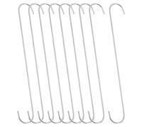 sourcing map 9Pcs S Hooks for Hanging, 19.7 Inch Extra Long Iron Hangers for Wardrobe Kitchen Workshop Closet Bathroom Garden, Matte Silver