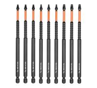 sourcing map 9pcs Square Head Screwdriver Bits 1/4" Hex Shank SQ1/SQ2/SQ3 Magnetic Head 6" Length S2 Steel Screw Driver Drill Bit for Repair Work Electric Screw Driver