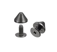 sourcing map 9x6mm Screw Back Rivets, 30 Sets Solid Leather Studs Spike for DIY Black