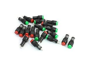 sourcing map a14011400ux0379 Plastic Shell Signal Lamp Mini Indicator Light, AC 220V, 20 Piece, Red/Green