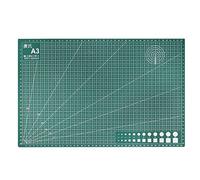 sourcing map A3 Self-Healing Cutting Mat, 18" x 12" Non-Slip Double Sided with Grid PVC Desk Mat for DIY, Crafting Rotary Cutting Board Green