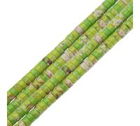 sourcing map About 155 Pcs Natural Spacer Beads, 4mm Stone Spacers Bead Loose Semi Flat Round Gemstone Beads for Jewelry-Making DIY Crafts, Light Green