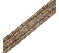 sourcing map About 155 Pcs Natural Spacer Beads, 4mm Stone Spacers Bead Loose Semi Flat Round Gemstone Beads for Jewelry-Making DIY Crafts, Mixed Flower Green