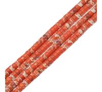 sourcing map About 155 Pcs Natural Spacer Beads, 4mm Stone Spacers Bead Loose Semi Flat Round Gemstone Beads for Jewelry-Making DIY Crafts, Orange