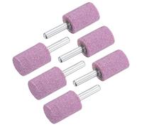 sourcing map Abrasive Mounted Stone Grinding Bits for Rotary Tool 1/4" Shank 0.79" Diameter 60 Grit Cylindrical Grinding Wheel 6Pcs