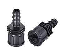 sourcing map ABS Hose Barb Fitting Coupler, 13mm Barb x G1/2 Female Thread Pipe Adapter, Black 2Pcs