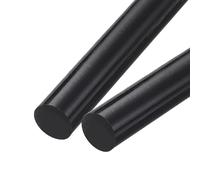 sourcing map ABS Plastic Rod Round Solid Bar 15 mm x 200 mm Black for DIY Model Material, Architectural Model Making, DIY Sand Table, Pack of 2 Pcs
