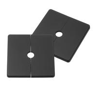 sourcing map ABS Plastic Square Shaped Escutcheon Plate,12mm Dia,Black | 2Pcs Wall Split Flange,Wall-mounted Pipe Mouth Decorative Cover
