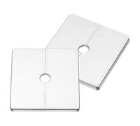 sourcing map ABS Plastic Square Shaped Escutcheon Plate,12mm Dia,Silver | 2Pcs Wall Split Flange,Wall-mounted Pipe Mouth Decorative Cover