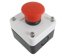 sourcing map AC 240V 3A NC Momentary Red Mushroom Cap Push Button Control Station