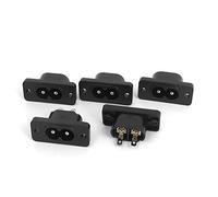 sourcing map AC 250V 2.5A IEC320 C8 Male Inlet Power Socket Connector 5pcs