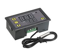 sourcing map AC110-220V LED Digital Temperature Controller Thermostat Meter Heating Cooling -20 to 100°C W3230 Relay Output with NTC Temperature Probe Waterproof