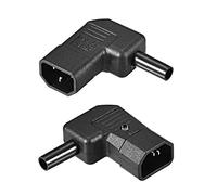 sourcing map AC110-250V 10A Male IEC320 C14 Power Socket Adapter Receptacle Connector Right Angle 2 Pcs