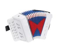 sourcing map Accordion 10 Keys Button Accordion Mini Musical Instrument Gifts for Adults Beginners Educational, White