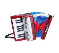 sourcing map Accordion, 17 Keys 8 Bass Button Accordion Mini Musical Instrument Lightweight for Adults Beginners Educational, Red