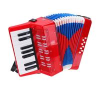 sourcing map Accordion, 17 Keys 8 Bass Button Accordion Toy Mini Musical Instrument Lightweight for Adults Beginners Educational, Red