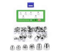 sourcing map Acorn Cap Nuts, 50Pcs #6-32, #8-32, #10-24, 1/4"-20, 5/16"-18, 3/8"-16 304 Stainless Steel Hex Acorn Cap Nuts, Silvery