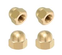 sourcing map Acorn Hex Cap Nuts, M10x1.5mm Brass Dome Head Hex Decorative Cap Nuts for Screws Bolts Industrial Mechanical Electrical Equipment Repair Hardware(Gold Tone, Pack of 4)