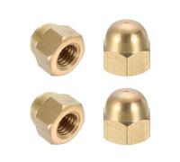 sourcing map Acorn Hex Cap Nuts, M12x1.75mm Brass Dome Head Hex Decorative Cap Nuts for Screws Bolts Industrial Mechanical Electrical Equipment Repair Hardware(Gold Tone, Pack of 4)