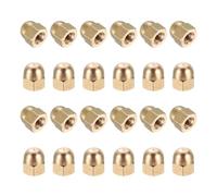 sourcing map Acorn Hex Cap Nuts, M4x0.7mm Brass Dome Head Hex Decorative Cap Nuts for Screws Bolts Industrial Mechanical Electrical Equipment Repair Hardware(Gold Tone, Pack of 24)