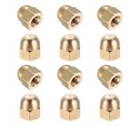 sourcing map Acorn Hex Cap Nuts, M4x0.7mm Brass Dome Head Hex Decorative Cap Nuts for Screws Bolts Industrial Mechanical Electrical Equipment Repair Hardware(Gold Tone, Pack of 12)