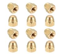 sourcing map Acorn Hex Cap Nuts, M5x0.8mm Brass Dome Head Hex Decorative Cap Nuts for Screws Bolts Industrial Mechanical Electrical Equipment Repair Hardware(Gold Tone, Pack of 12)