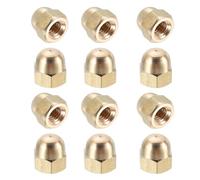 sourcing map Acorn Hex Cap Nuts, M6x1mm Brass Dome Head Hex Decorative Cap Nuts for Screws Bolts Industrial Mechanical Electrical Equipment Repair Hardware(Gold Tone, Pack of 12)