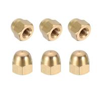 sourcing map Acorn Hex Cap Nuts, M8x1.25mm Brass Dome Head Hex Decorative Cap Nuts for Screws Bolts Industrial Mechanical Electrical Equipment Repair Hardware(Gold Tone, Pack of 6)