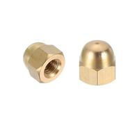 sourcing map Acorn Hex Cap Nuts, M8x1.25mm Brass Dome Head Hex Decorative Cap Nuts for Screws Bolts Industrial Mechanical Electrical Equipment Repair Hardware(Gold Tone, Pack of 2)