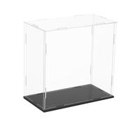 sourcing map Acrylic Clear Display Case for Collectibles Self-Assemble Display Boxes, Black Base Dustproof Countertop Storage Box for Collectibles Action Figures, 7.9 x 3.9 x 7.9 Inch